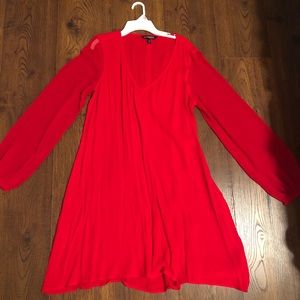 Express sheer red dress Sz s